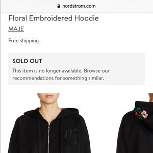 Maje embroidered floral hoodie